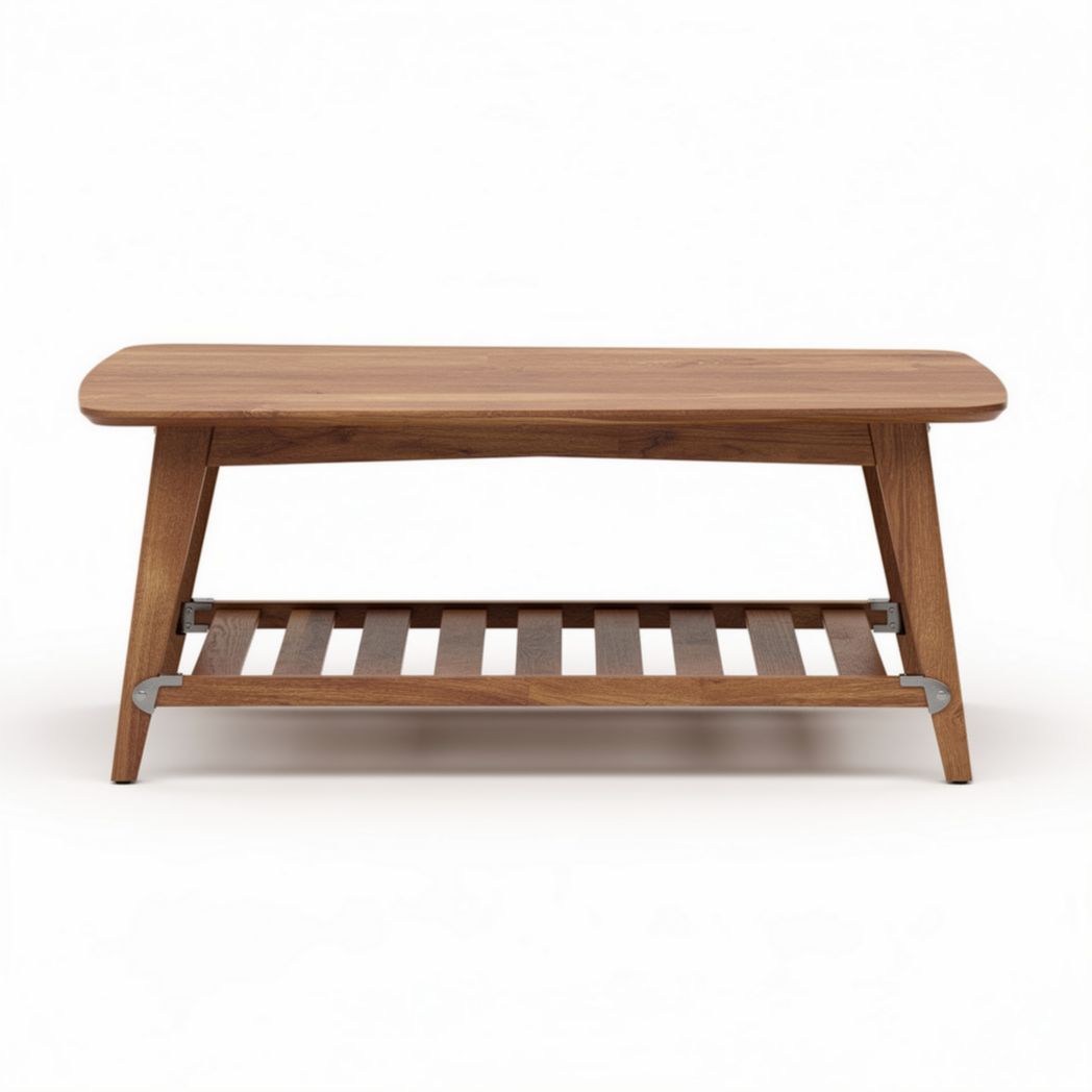 Houten salontafel met open onderrek afmetingen 120 x 60 x 45cm