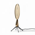 Gouden metalen speaker met voet en afmetingen 25 x 10 x 50cm