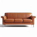 Leren bankstel in bruin 185 x 90 x 85cm voor woonkamerinrichting