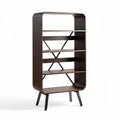 open boekenkast van hout met 5 planken 80 x 30 x 160cm in bruin