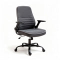 Bureau stoel met verstelbare armleuningen en grijze stof 55 x 60 x 95cm