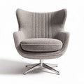 Comfortabele fauteuil van stof met metalen onderstel grijs 90 x 80 x 90cm