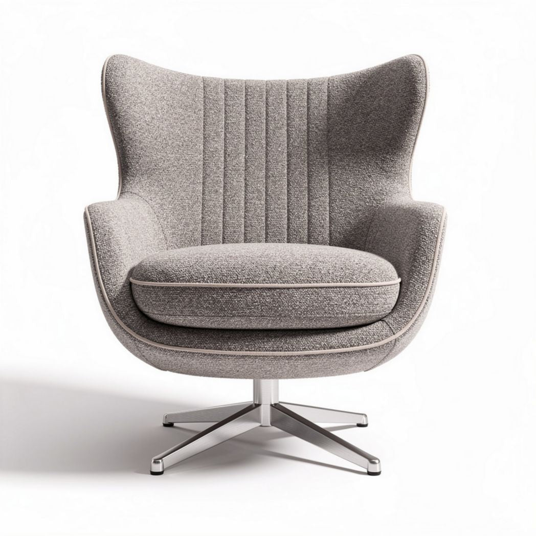 Comfortabele fauteuil van stof met metalen onderstel grijs 90 x 80 x 90cm
