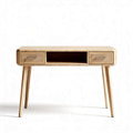Bureau van massief hout met lades en open vak 90 x 45 x 75cm naturel