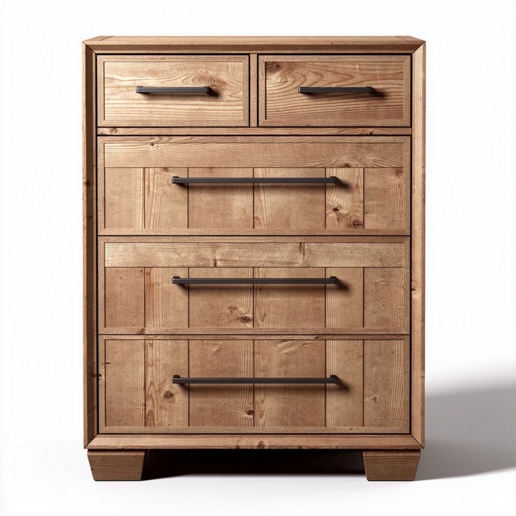 Houten ladekast met vier lades en twee bovenste opberglades 80 x 45 x 100cm